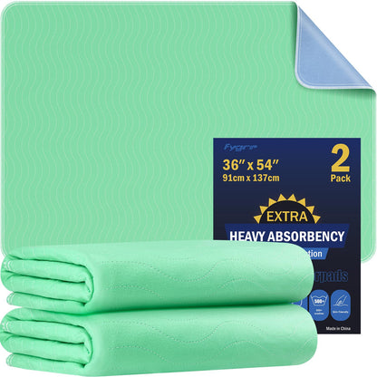 Fygrip 4 Pack 36” x 36” Extra Heavy Absorbency Washable Underpads Bed Pads