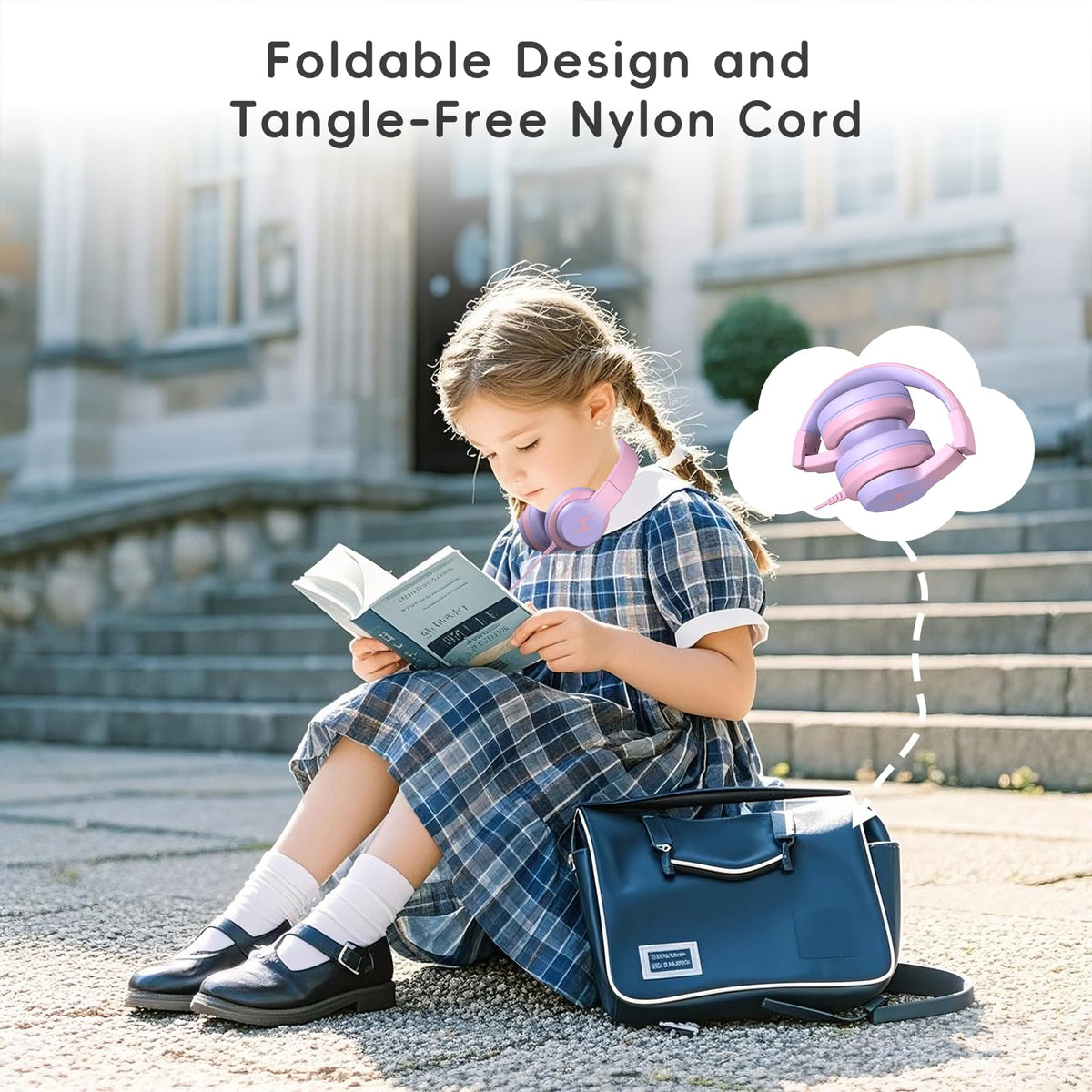 Candy Bila Wired Kids Headphones for School, Over-Ear for Boys Girls