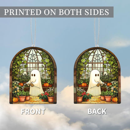 Halloween Plant Gifts, Stained Glass Window Hanging, Gothic Spooky Decor