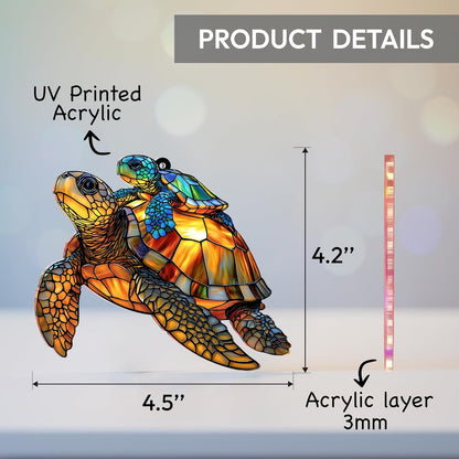 Sea Turtle Gift for Women, Mom & Daughter Christmas Ornament with Card