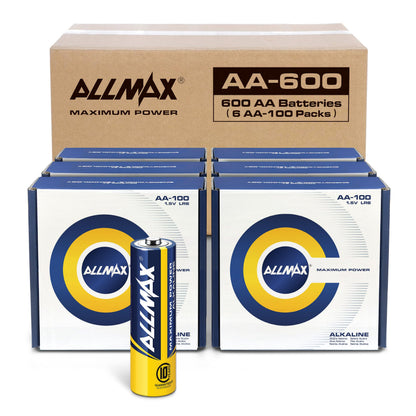 Allmax AA (LR6) Maximum Power Alkaline Batteries (100 Count) – 1.5V
