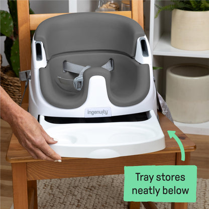 Ingenuity Baby Base 2-in-1 Booster Seat with Tray, Feeding & Floor Seat