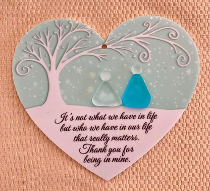 Real Sea Glass Friendship Ornament, for Women Birthday