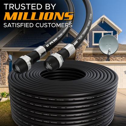 G-PLUG 200FT RG6 Coaxial Cable Extender - Coax Cable Cord, Triple Shielded