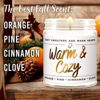 Wax & Wit Fall Candles for Home Scented – Apple, Cinnamon, Clove, Orange – Perfect Home Décor Gifts for Autumn, Holiday, Christmas, Winter - 9oz, Soy Wax, 50 Hour Burn