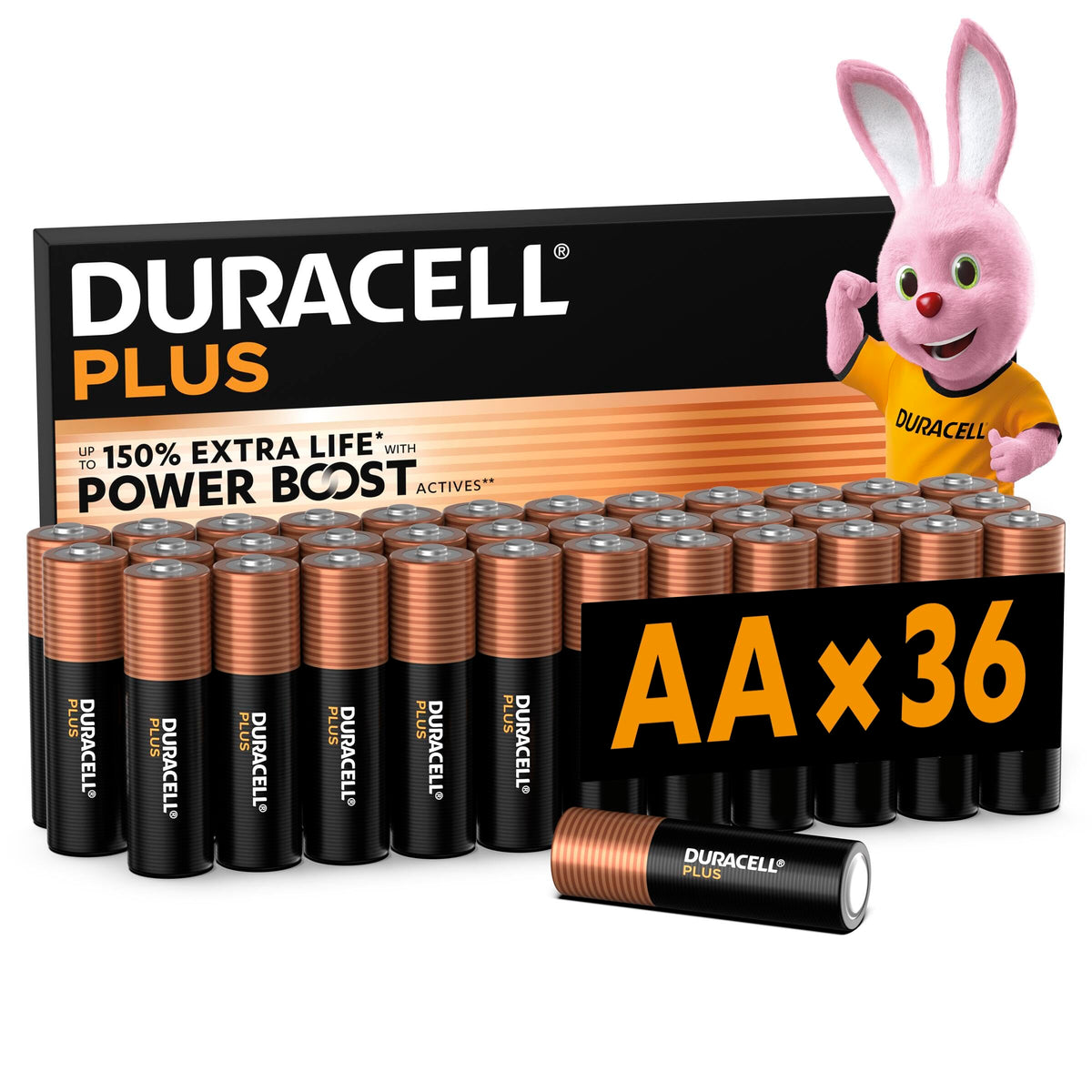 DURACELL Plus 9V Alkaline Batteries (2 Pack) 6LR61