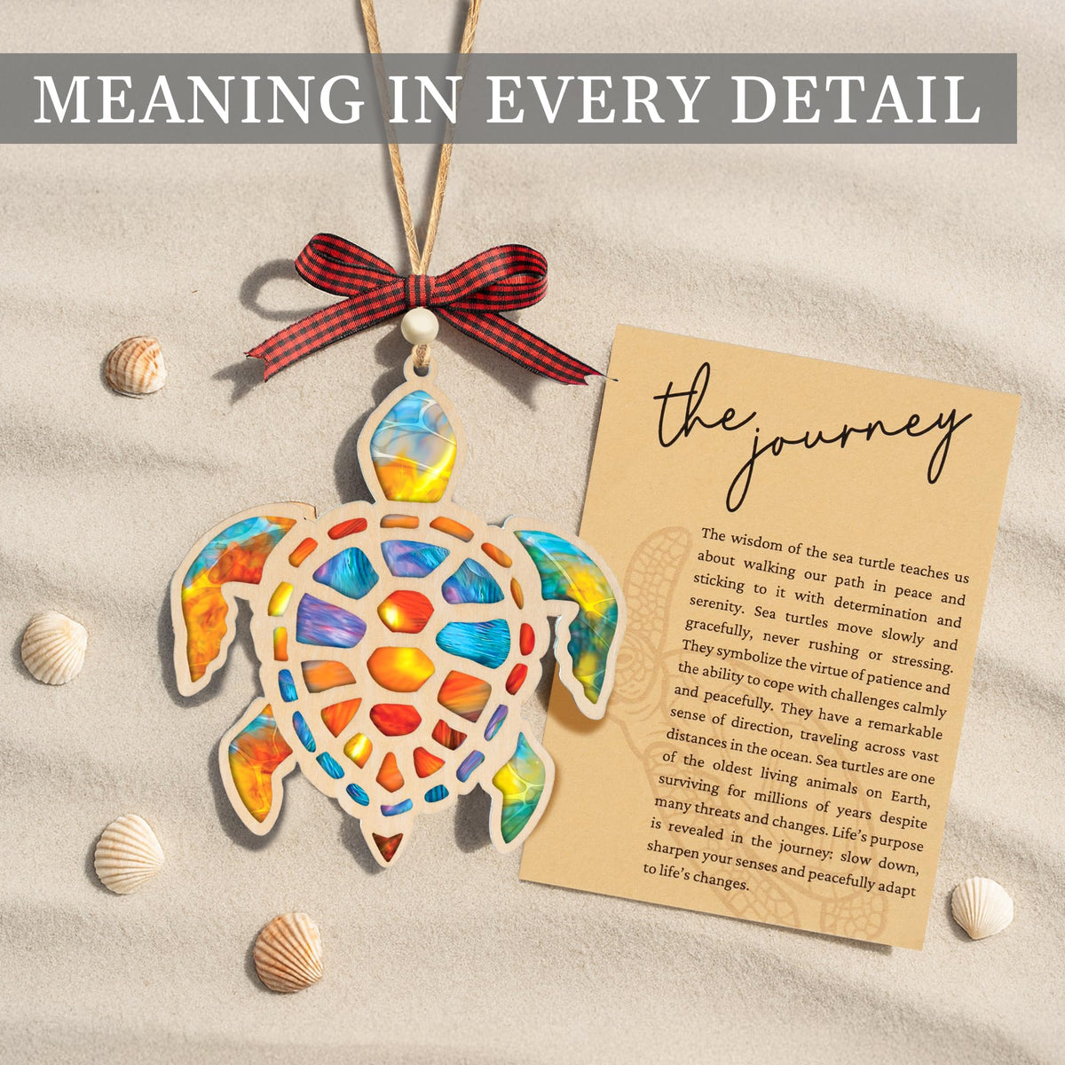 Sea Turtle Gift for Women, Mom & Daughter Christmas Ornament with Card