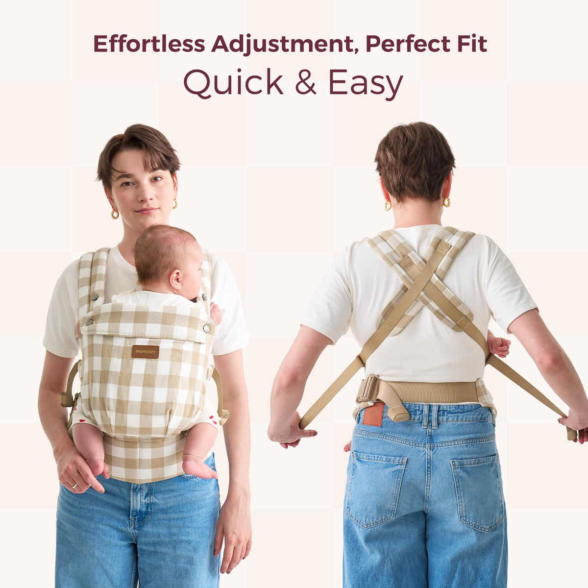 Momcozy PureHug Baby Carrier - Ergonomic, Cozy and Lightweight for 7-45 lbs