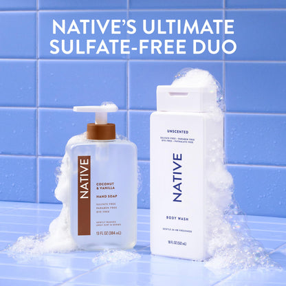 Native Clean Body Wash for Women & Men, Powder & Cotton Scent, 18 fl oz