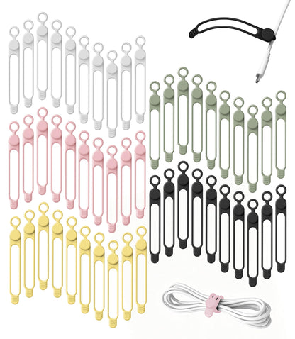 Silicone Cable Ties, Cord Organizer Cable Management,2Sizes-Grey