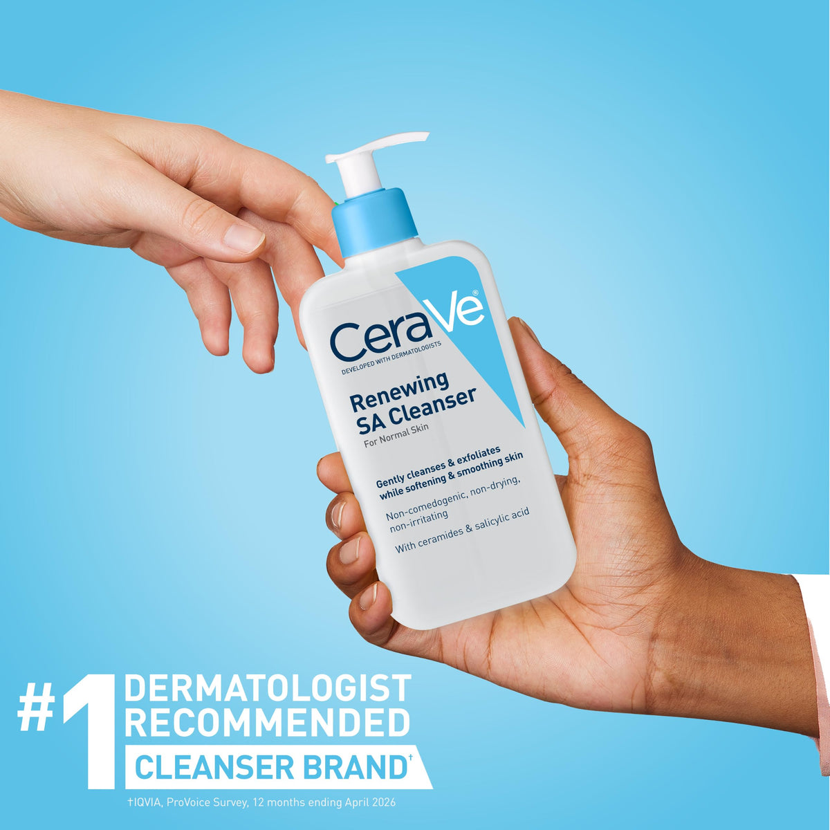 CeraVe Renewing Salicylic Acid Cleanser, Gentle Exfoliating Face Wash, 16oz