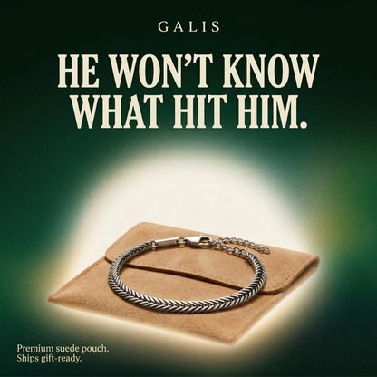 Galis Mens Bracelet - Stainless Steel, Non Tarnish Rope Chain Bracelets, Stylish Fathers Day Gift for Dad, Husband, Boyfriend.