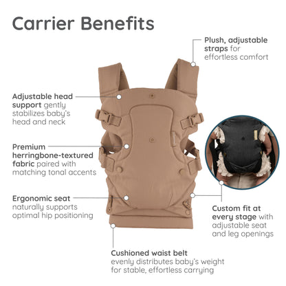 Infantino Flip 4-in-1 Baby Carrier Convertible Ergonomic, Gray