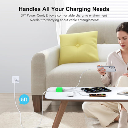 USB Fast Charger Block 50% Smaller 100W Max 6-Port GaN USB Charging Station