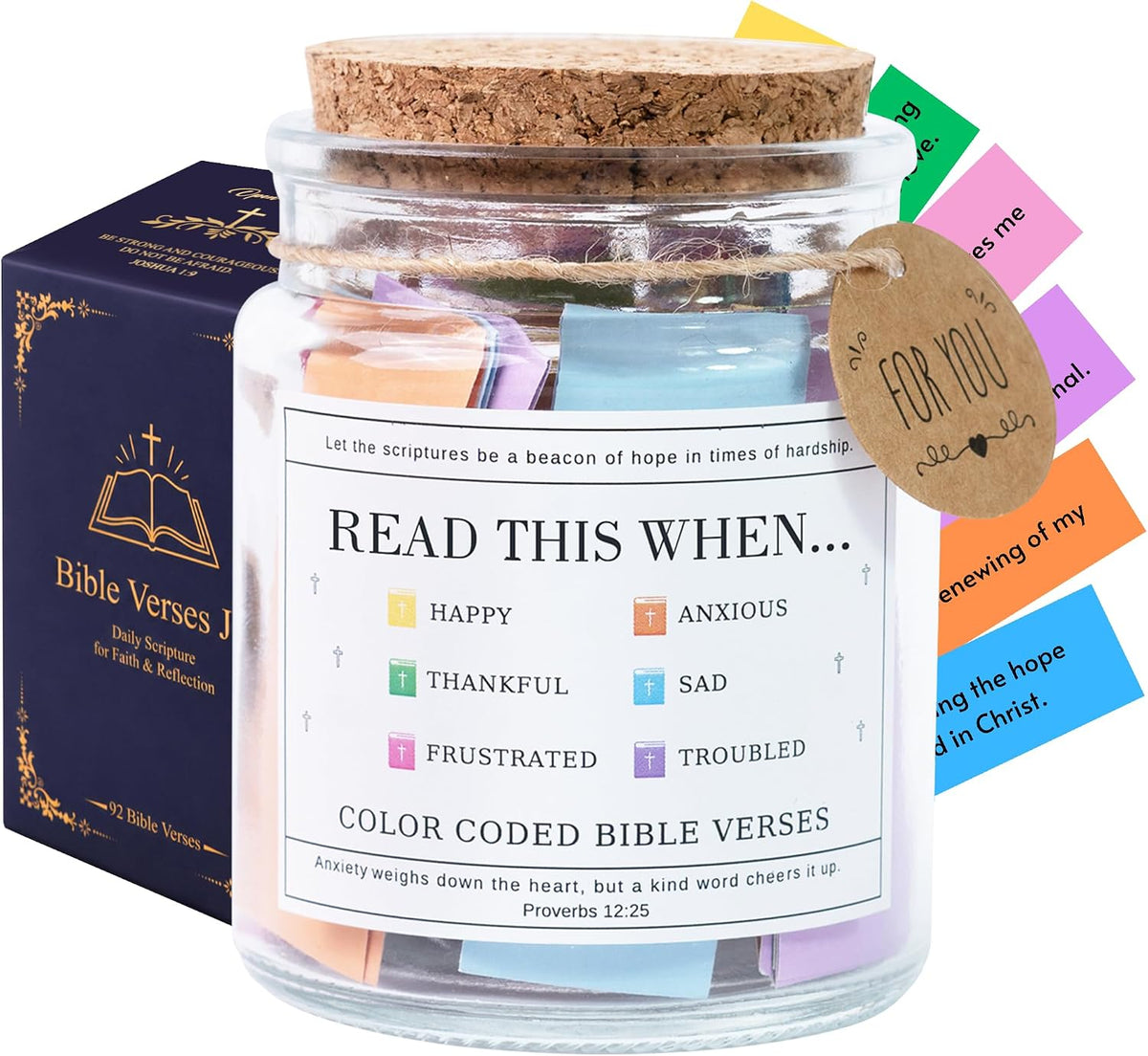 Read This When Bible Verses Jar – Birthday Gifts for Women, Christian Gifts, Christmas Gift for Women, Gift for Mom from Daughter