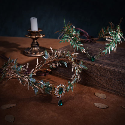 MOSTORY Renaissance Fairy Flower Crown, Woodland Elf Crown Headpiece