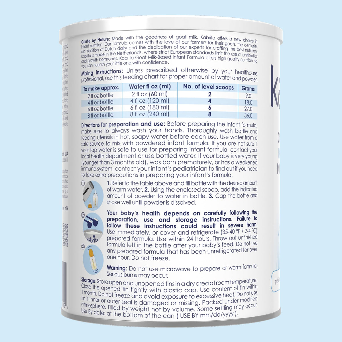 Kabrita Goat Milk Infant Formula Powder, Gentle Digestion, Non-GMO, 14 oz