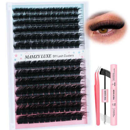 Lash Clusters Wispy 60D Eyelash Clusters 10-18mm Fluff Cluster Eyelash Extensions D Curl No Plastic Feel Individual Lashes Extension 240 Pcs Versatile False Eyelashes Clusters