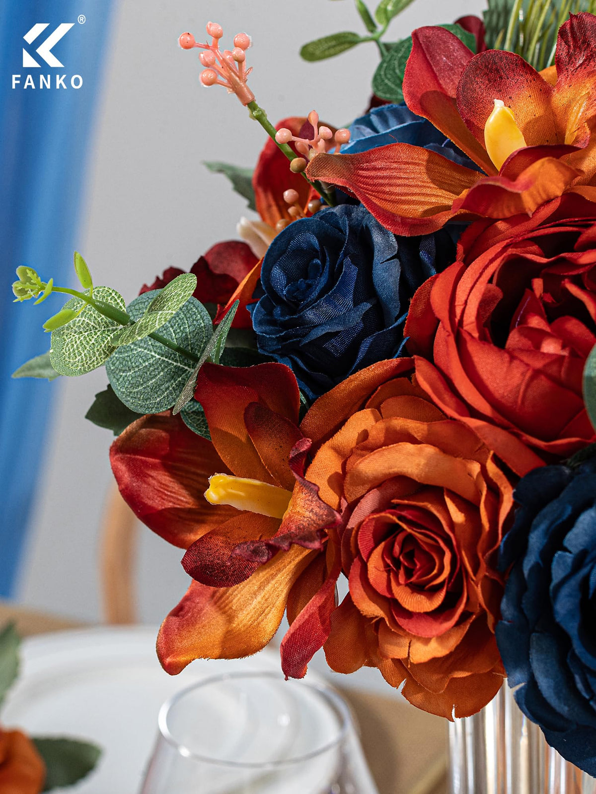 Fall Artificial Flowers DIY Bouquet Combo Faux Rose for Home Decor