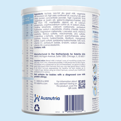 Kabrita Goat Milk Infant Formula Powder, Gentle Digestion, Non-GMO, 14 oz