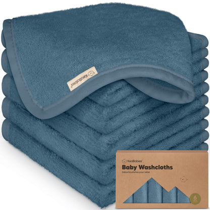 6-Pack Baby Washcloths, Soft Absorbent Washcloths for Face, Body (White)