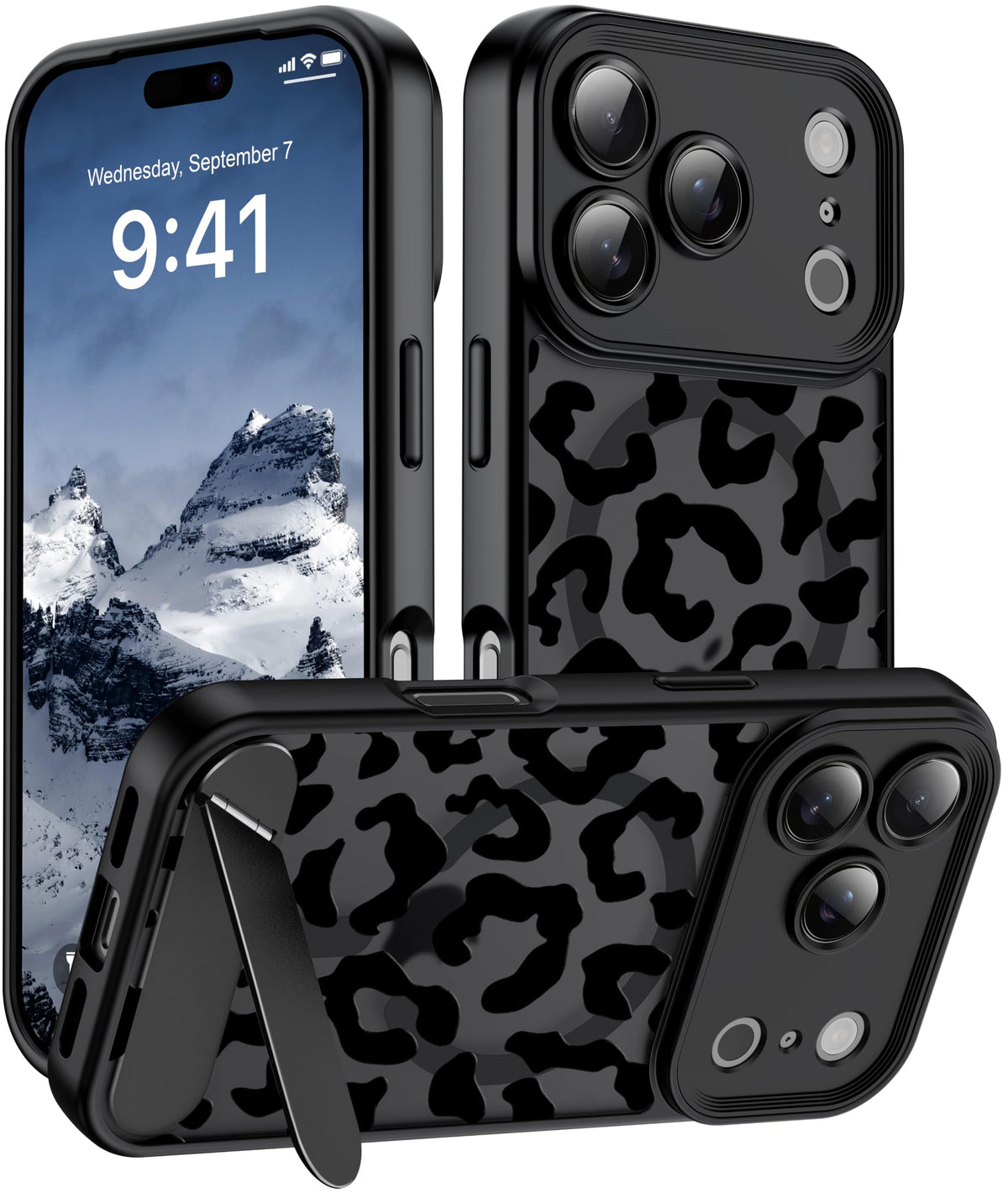 Magnetic Compatible with iPhone 16 Case, [Built-in Kickstand][Full Camera Protection][Compatible with MagSafe][Anti-Fingerprint] Shockproof Phone Case for iPhone 16 6.1",Brown
