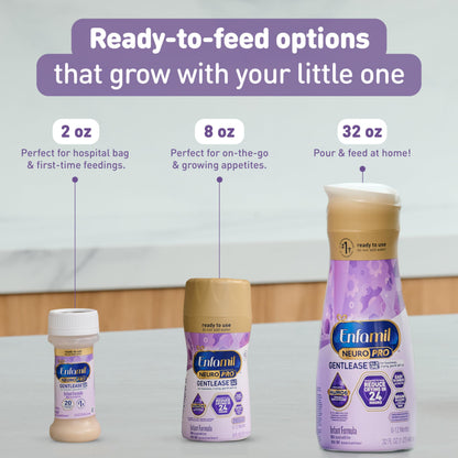 Enfamil NeuroPro Gentlease Ready-to-Feed Baby Formula, 2 Fl Oz, 24 CT