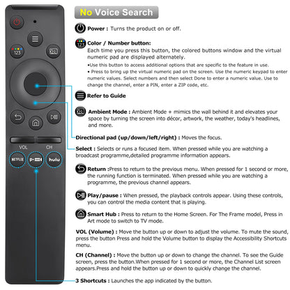 Replacement Remote Control for Hisense Smart Google TV，for Hisense UHD 4K ULED Google TVs