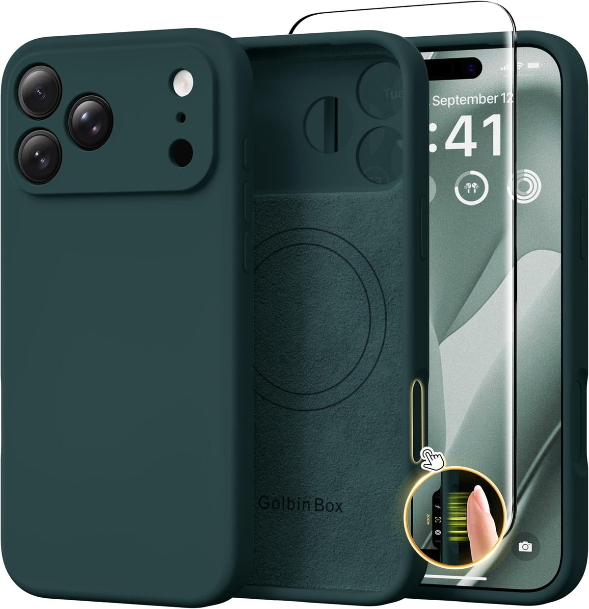 GolbinBox Magnetic for iPhone 13/14 Case, Silicone Cover, Blackcurrant