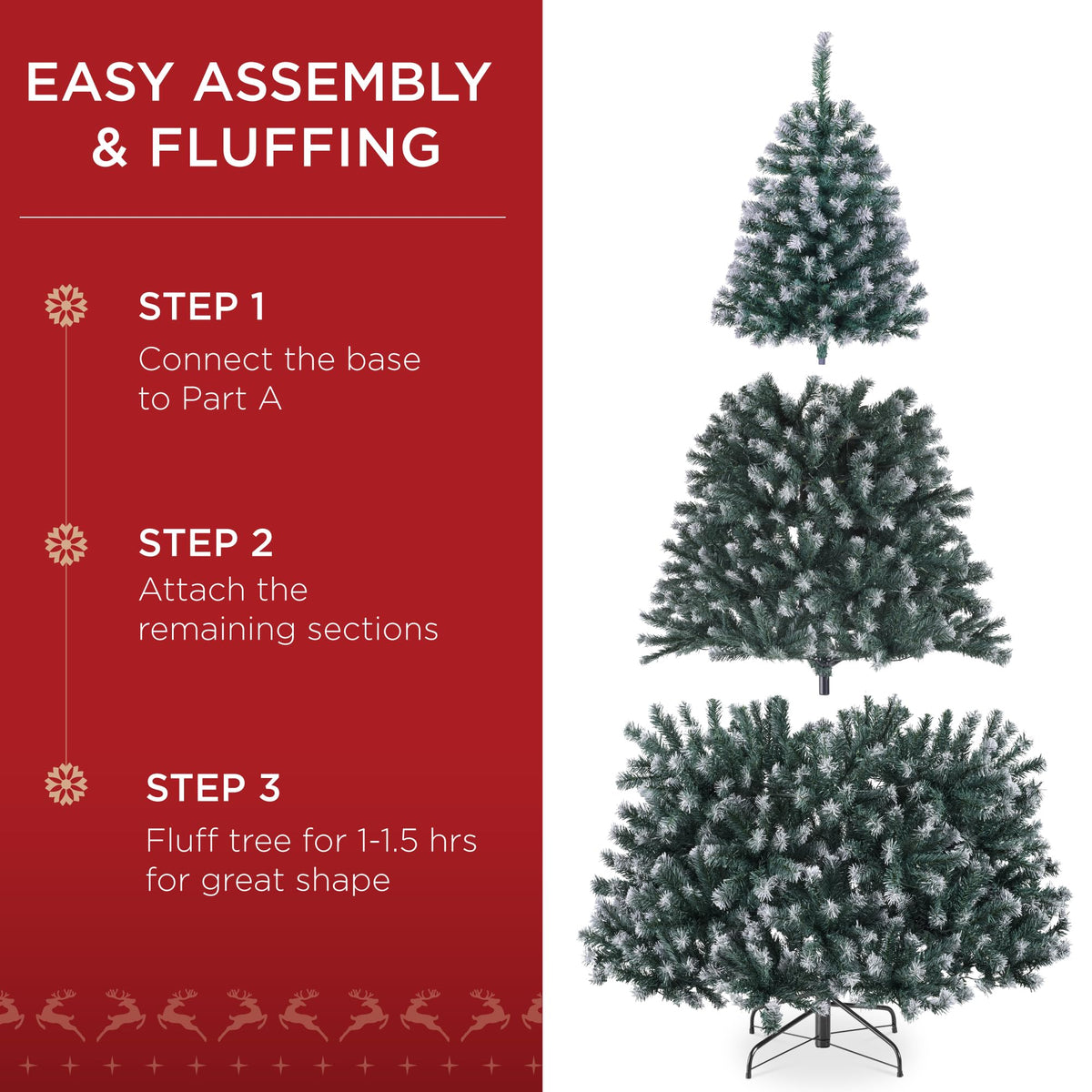 Best Choice Products 6ft Artificial Christmas Tree with LED Twinkling Lights, Pre-Lit Spruce Realistic Holiday Xmas Décor, 250 Lights, 798 Tips
