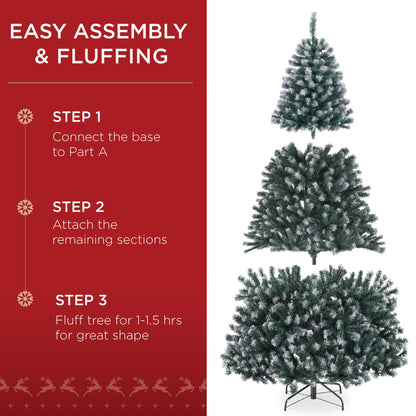 Best Choice Products 6ft Artificial Christmas Tree with LED Twinkling Lights, Pre-Lit Spruce Realistic Holiday Xmas Décor, 250 Lights, 798 Tips