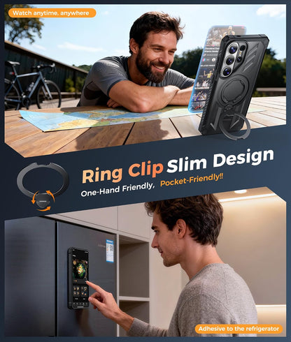 FNTCASE for iPhone 17 Case with 360 Spin Magnetic Stand