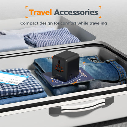 TESSAN Universal Travel Adapter, 28W Worldwide Plug with 2 USBA and 3 USBC