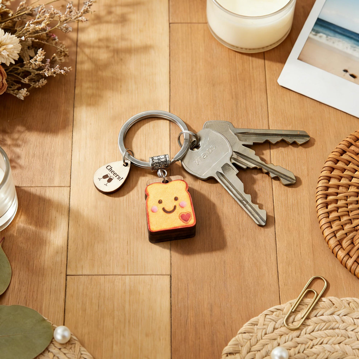 Toast Keychain for Girls New Beginnings Congratulations Gifts