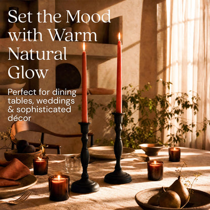 Taper Candles, 12 Inch Terracotta, 2 Count