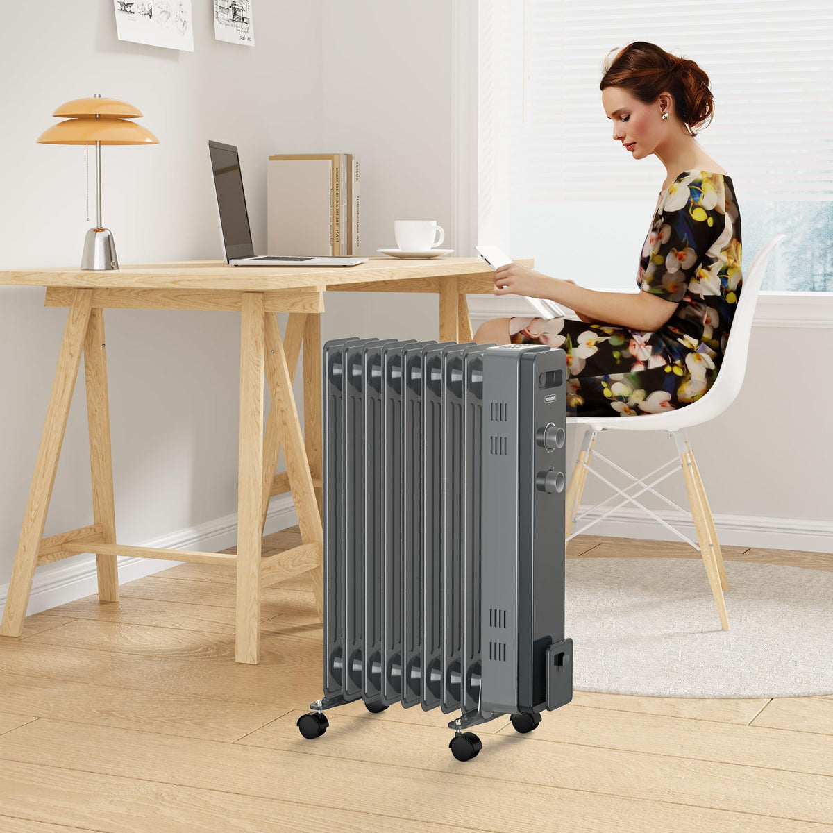 VonHaus Oil Filled Radiator 11 Fins – 2500W, 3 Heat Settings, 24 Hour Timer