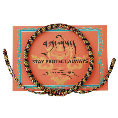 Authentic blessed Tibetan monks handmade Dorje Knot protection bracelet for women and men with a talisman
