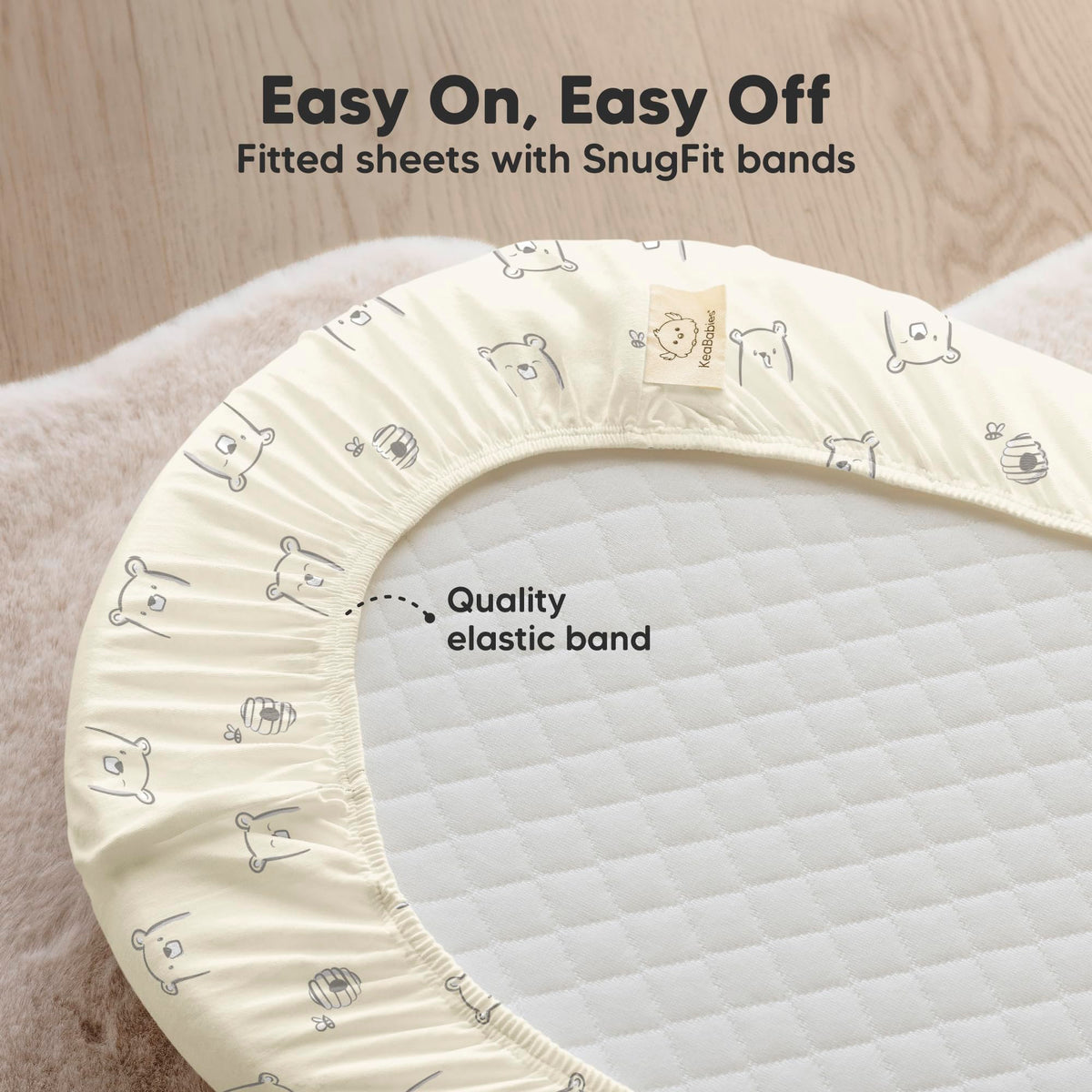 2pk Organic Baby Bassinet Sheets Boys, Girls, Fitted Sheet (Soft White)