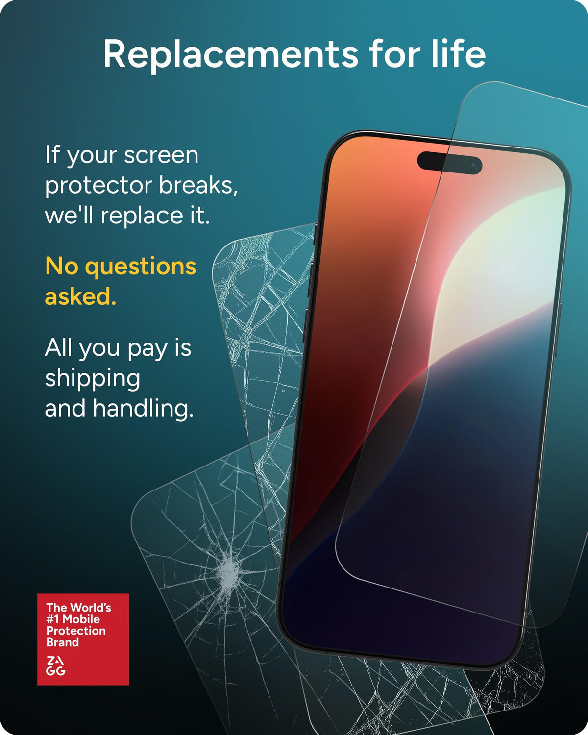 ZAGG Glass+ Screen Protector for iPhone 17