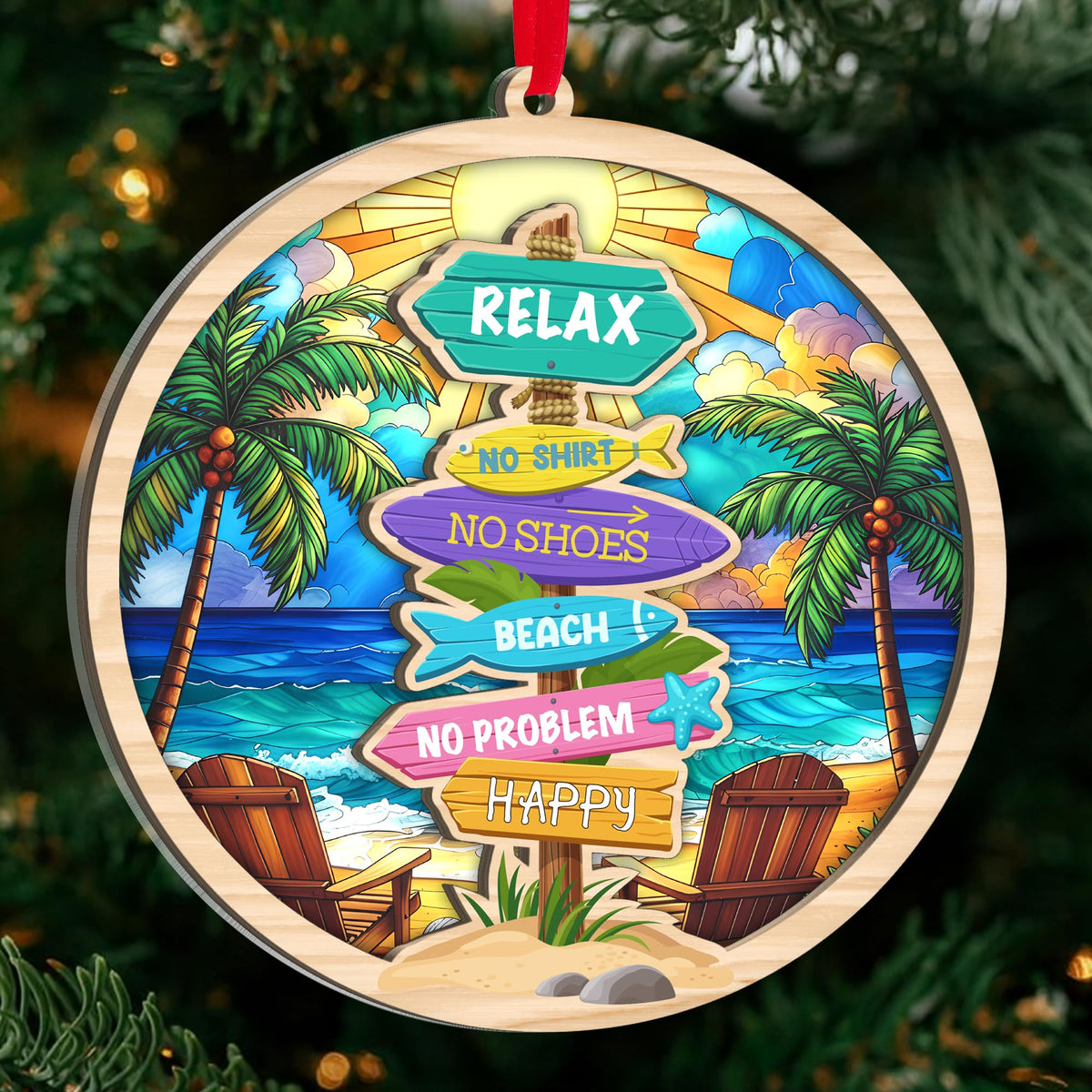 Sea Turtle Gift for Women, Mom & Daughter Christmas Ornament with Card
