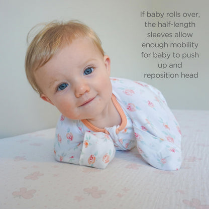 SwaddleDesigns Transitional Swaddle Sack, Cotton, Heathered Gray, 6-9mo