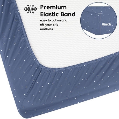 Yoofoss 2-Pack Baby Crib Sheets for Boys Girls 52x28 (Green+Leaf)