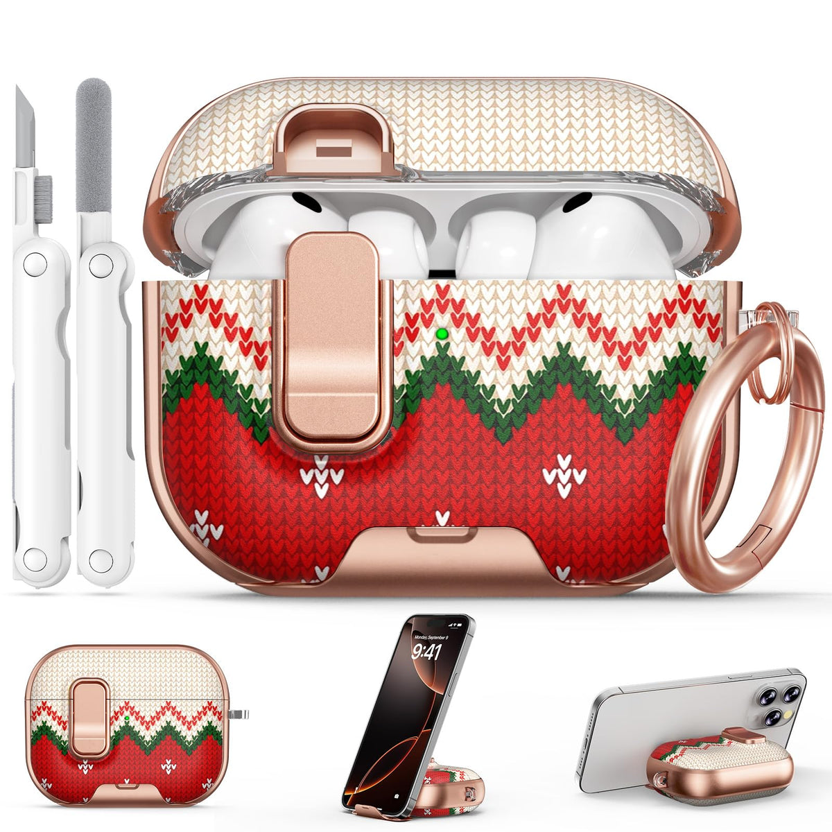 for AirPods Pro 2nd/1st Case (2023-2019)-Purple Bell Flower
