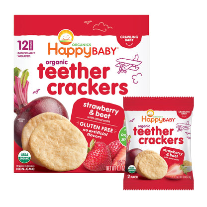 HAPPY BABY Gentle Teething Wafers, 3 Flavor Variety Pack, 12 ct (3 Pack)
