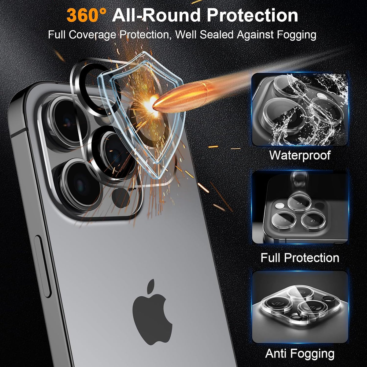 SIBEITU 3+3 Pack Screen Protector + Camera Lens Protector for iPhone 14 Pro