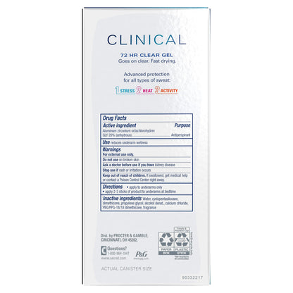 Secret Clinical Antiperspirant Deodorant, Completely Clean 2.6 oz Pack of 2