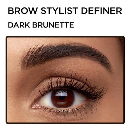 L'Oreal Paris Makeup Brow Stylist Definer Waterproof Eyebrow Pencil, Ultra-Fine Mechanical Pencil, Draws Tiny Brow Hairs and Fills in Sparse Areas and Gaps, Dark Brunette, 0.11 Ounce (Pack of 2)