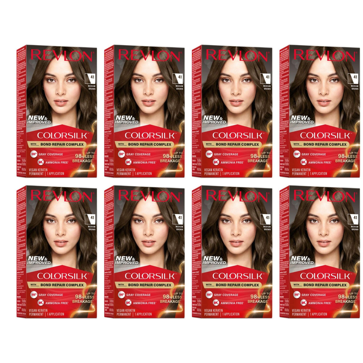 Revlon ColorSilk with Bond Repair Hair Color, 51 Light Brown, 3pk