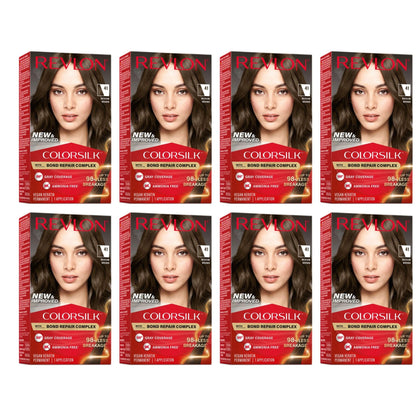 Revlon ColorSilk with Bond Repair Hair Color, 51 Light Brown, 3pk