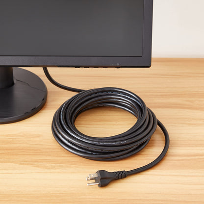 Amazon Basics Replacement Power Cord for Computer, Monitor, TV, Printer, PC, 3 Prong, 18 AWG, 125 Volts, 10 Feet, Black